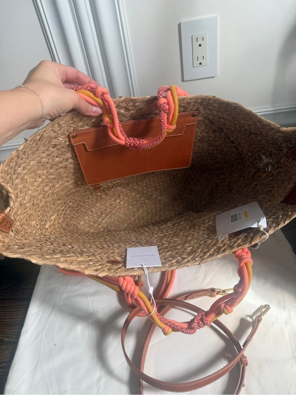 New ZIMMERMANN - Large Macramé Basket Bag damaged